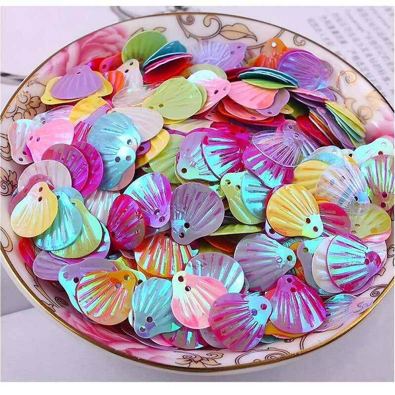 EORTA 50g Seashell Sequins 18 MM Loose Shiny Paillette Glitter Sea Shell Flakes with 2 Holes Decoration for DIY Craft, Applique, Sewing Embellishment, Earrings/Clothing Accessories, Multicolor - Image 5